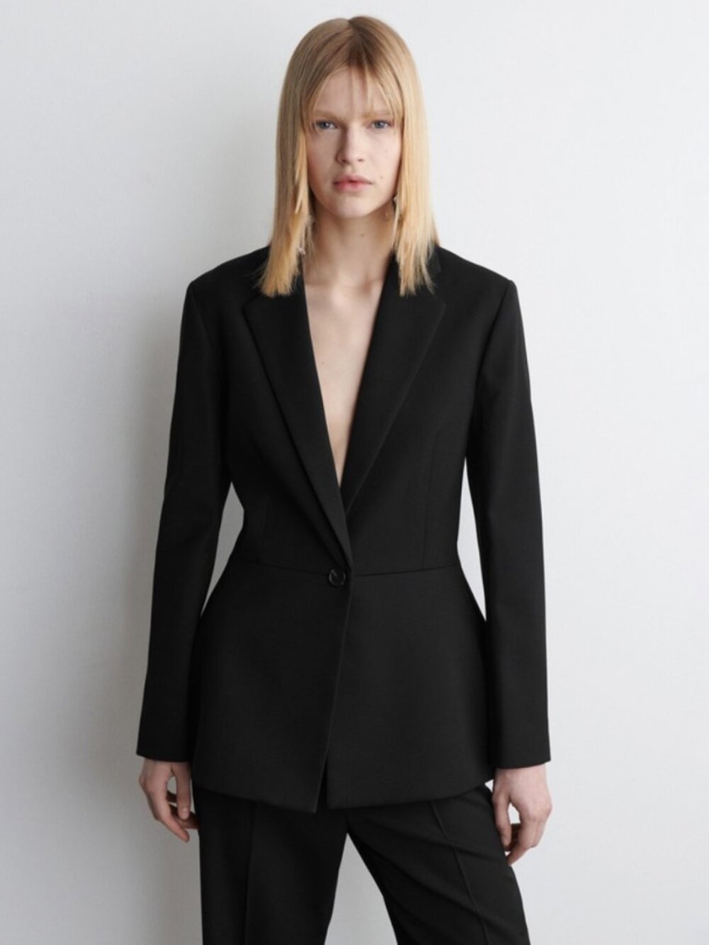 COS Tailored Peplum Blazer in Black